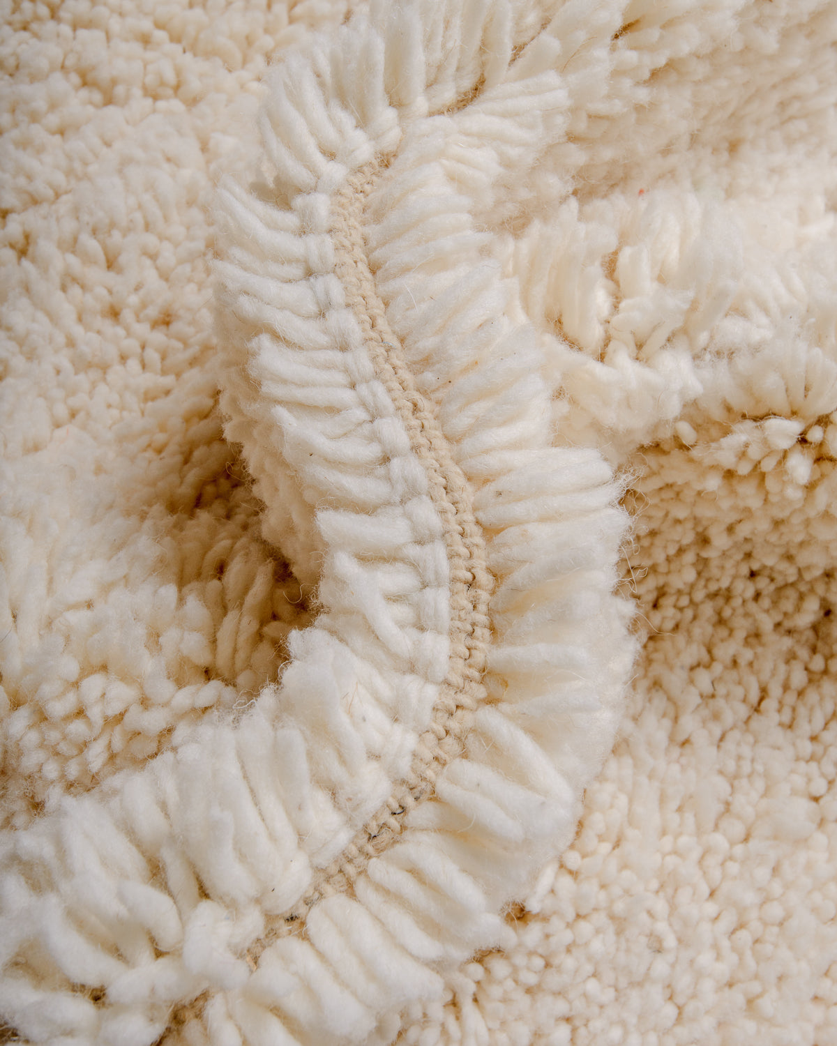Detail of Berber rug showing density of wool pile.